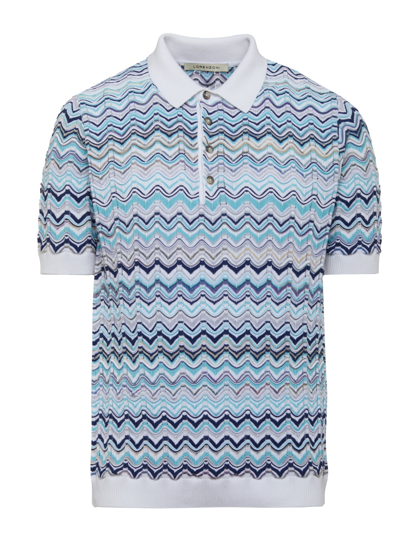Lorenzoni - Polo Bottoni M/C - 410 Azzuro