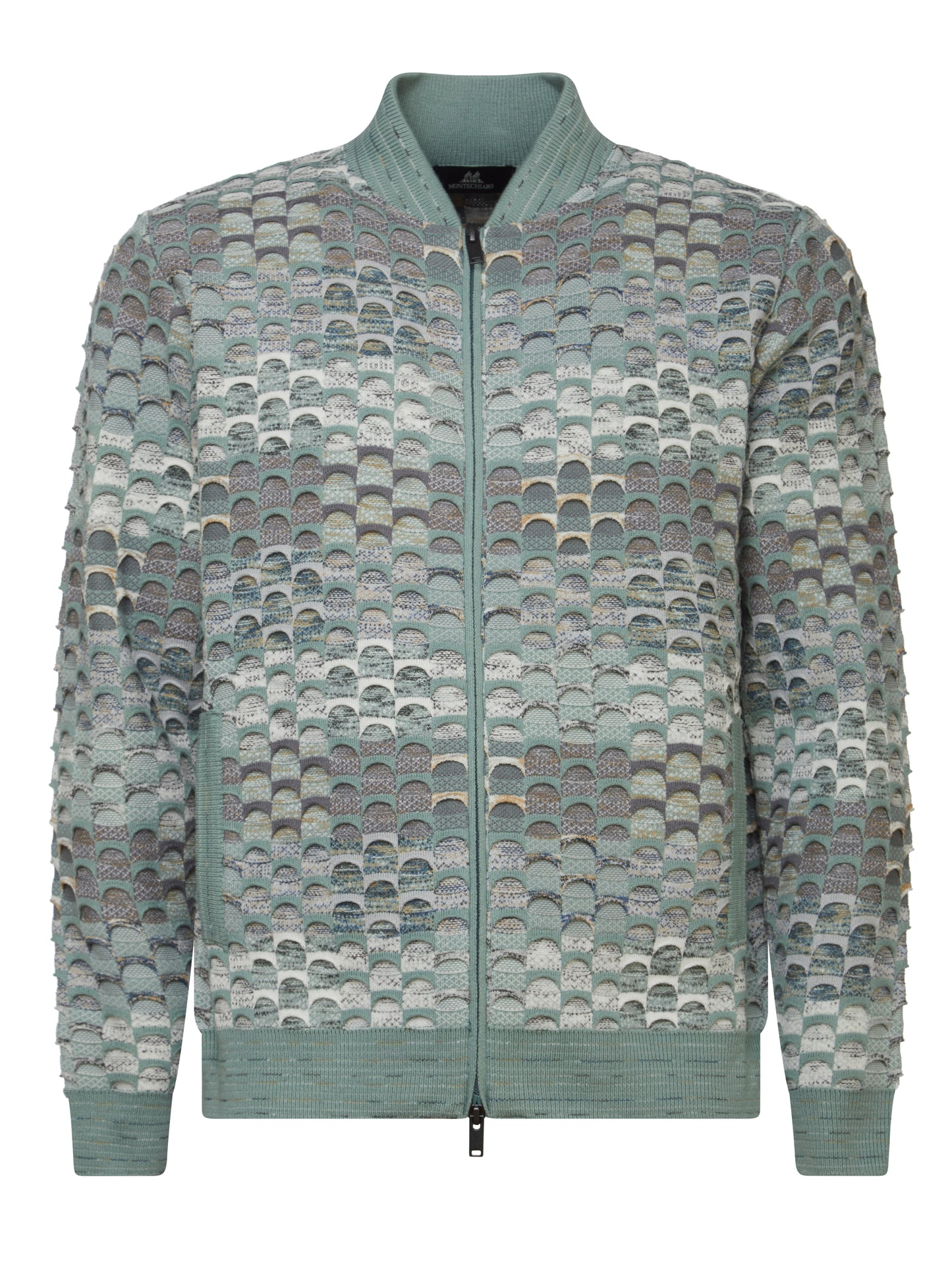 Montechiaro - Gold Bomber zip M/L con tasche - 504 vERDE