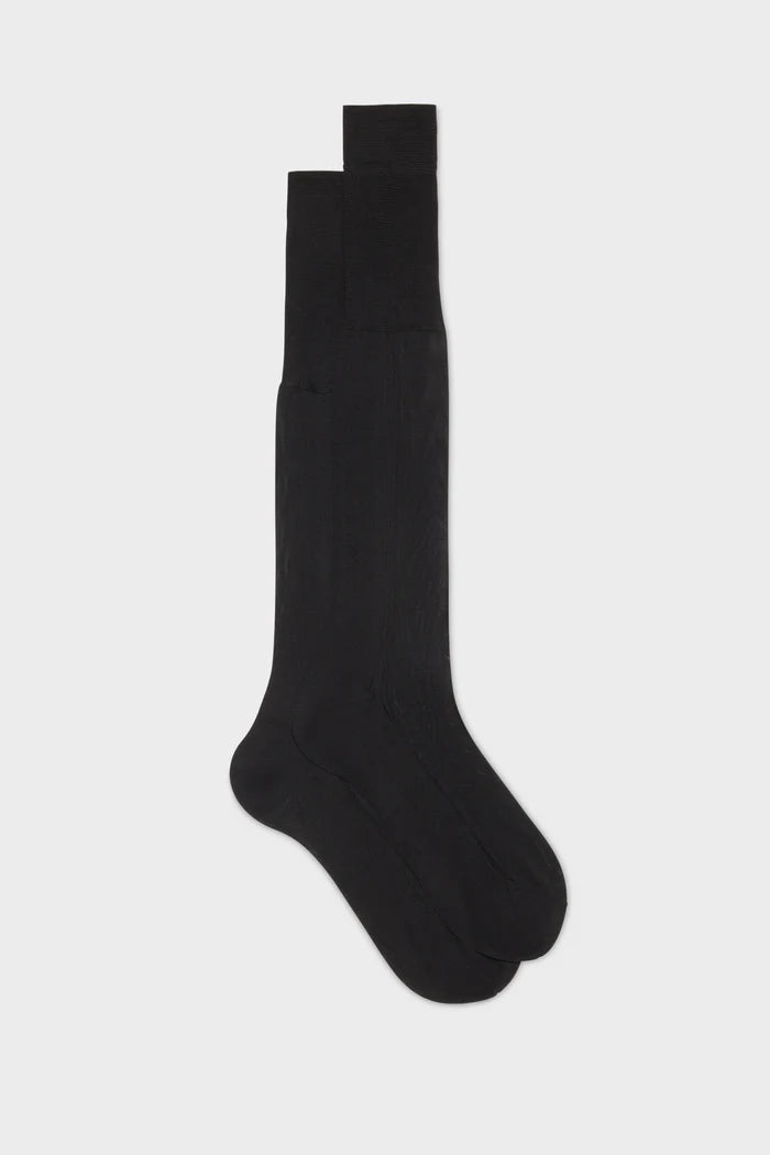 BRESCIANI - CALZA CORTA IN SETA - NERO