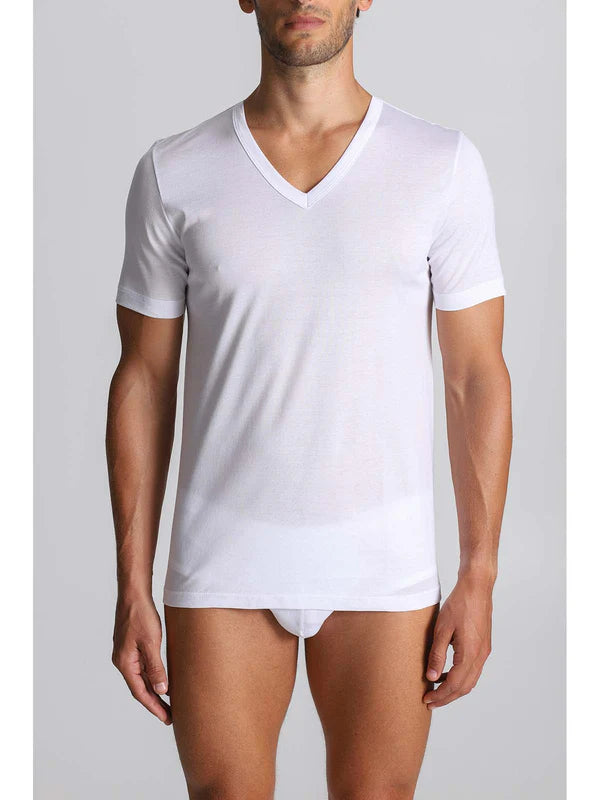 BOGLIETTI - V-NECK SWEATER MM LISLE THREAD - WHITE