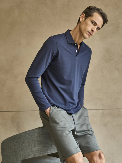 JULIPET - Manhattan Polo Manica Lunga - 103 Blu